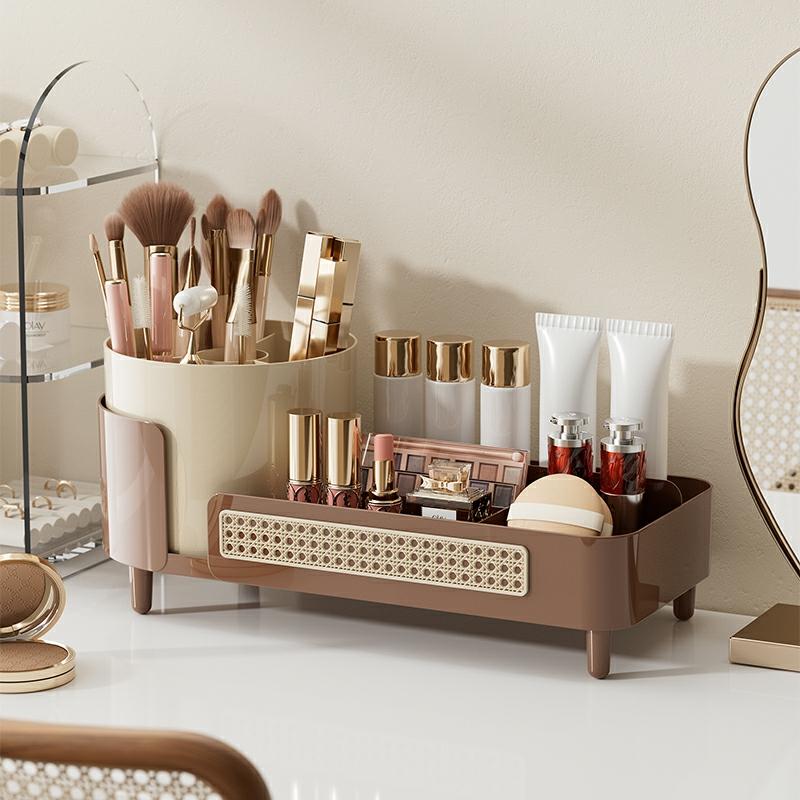 Makeup Opbevaring | Makeup Opbevaringsboks Med Høj Kvalitet Til Bordet, Ins-Stil Sminkebord, Øjenskygge, Makeup Pensel Holder, Læbestift Opbevaringshylde, Roterende. Makeup Opbevaring Makeup Opbevaring